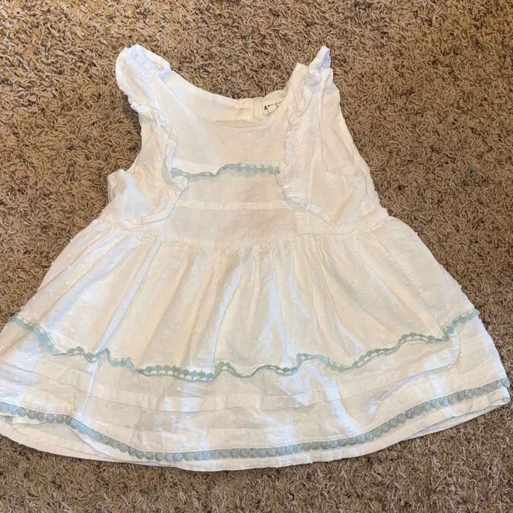 Artisan NY White and Blue Kids Sleeveless Dress Girls Size 4T